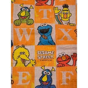 Vintage Sesame Street Alphabet Play Mat Orange Muppets ABC Elmo Big Bird 68x36